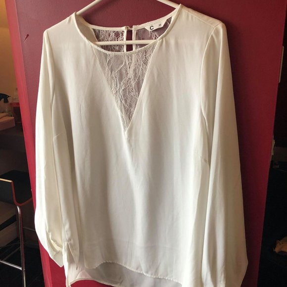 Cubus White Elegant Shirt With Lace - Picture 4 of 8
